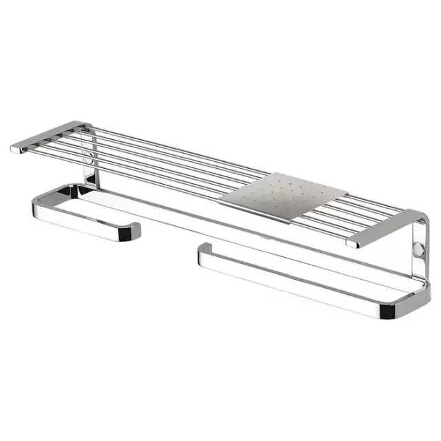 Colombo Time Полка 44.5см, SX, с полотенцедержателм и держателем для т/б., цвет: хром