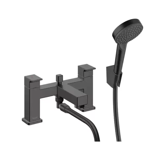 Hansgrohe Vernis Shap Смеситель на край ванны, на 2 отв, цвет: матовый черный