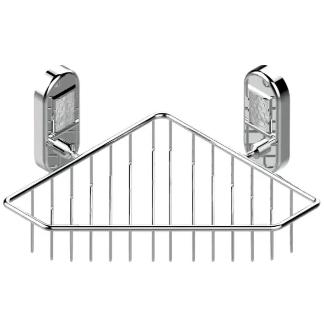 THG Oceania Полочка металлическая, подвесная, решетка, угловая, 20х20см., цвет: хром/прозрачный хрусталь