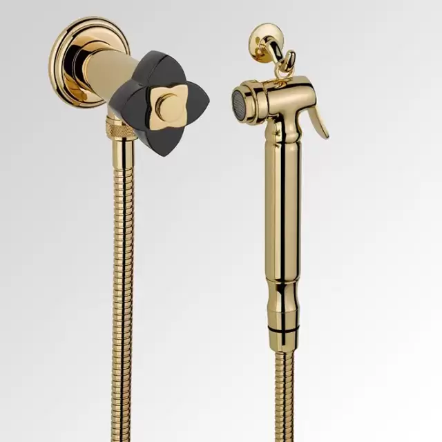 THG Petale de Cristal noir Гигиенический душ, цвет: золото/черный хрусталь