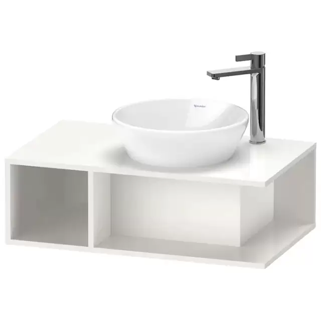 Duravit D-Neo Тумбочка подвесная компакт 80x48х26 см., раковина, 1 открытое отделение на левой стороне, цвет: белый высокоглянцевый