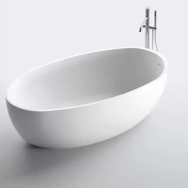 NOORTH milldue edition OVAL Ванна отдельностоящая 169х80х50см, с сифоном, cristalplant, фурнитура хром, цвет: белый матовый