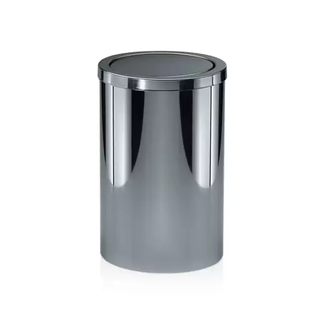 Decor Walther DW 124 Корзина для бумаги 20xh32см, с крышкой, напольная, цвет: сталь полированная