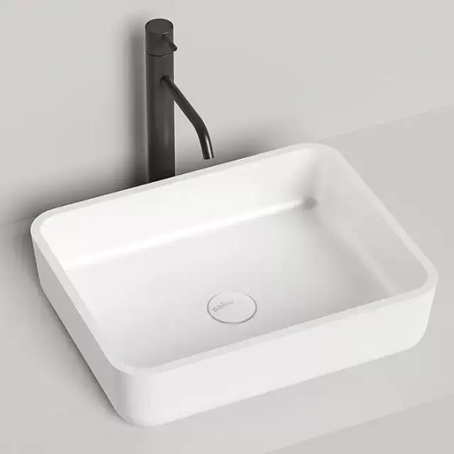 Salini Gloria Раковина накладная 48х38х12cм, без отв., без перелива, S-Stone, цвет: белый матовый