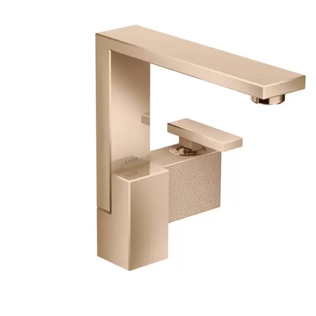 Axor Edge Смеситель для раковины, на 1 отв., с донным клапаном push/open, излив 175мм, алмазная огранка, цвет: красное золото