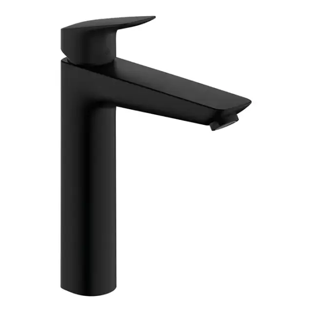 Hansgrohe Logis Смеситель для раковины, высокий, 1 отв., с донным клапаном, цвет: черный матовый