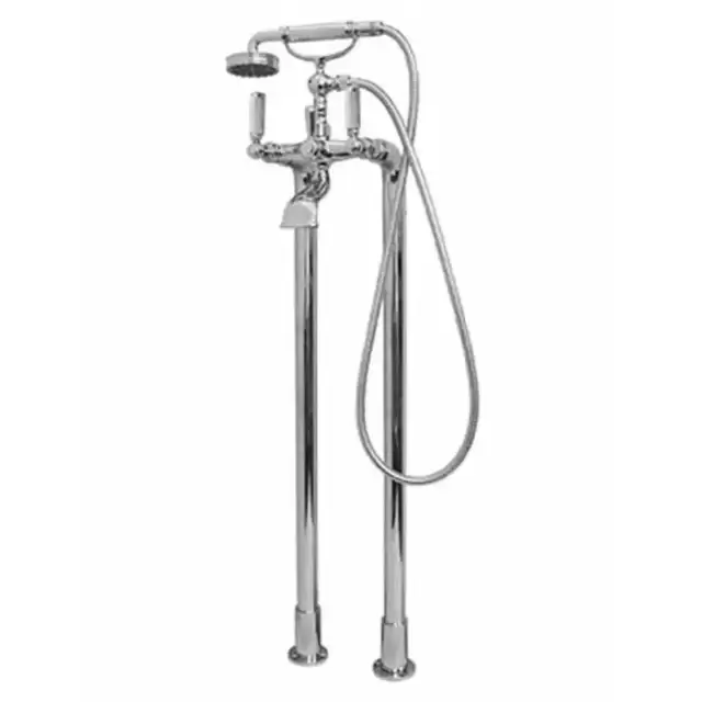Bossini Liberty Смеситель для ванны, напольный, высота 890 мм, Душевая лейка Libertyцвет:Gom и шланг дв. фальцевание латунь, 150 см &frac12;&rdquo;FF, цвет: хром