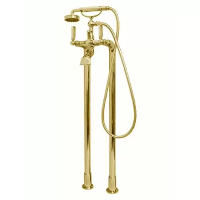 Bossini Liberty Смеситель для ванны, напольный, высота 890 мм, душ лейка Liberty шланг латунь, 150 см &frac12;&rdquo;FF, цвет: золото