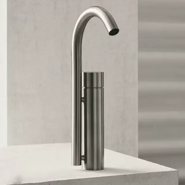 Fantini AA/27 Смеситель для раковины на 1 отв, без донного клапана, цвет: Матовая натуральная сталь