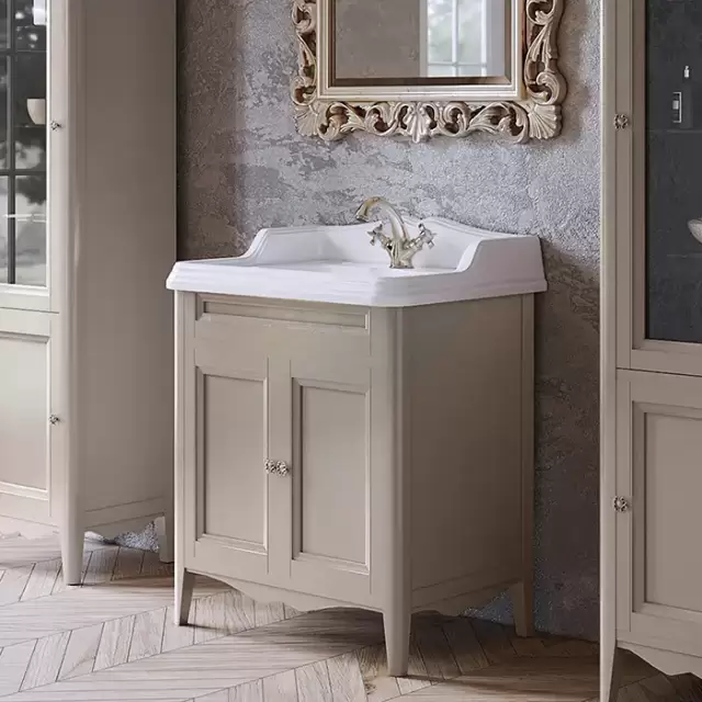 TW Veronica Nuovo комплект мебели с 2-мя дверцами, с доводчиками Blum, ручки: бронза, 73см, напольный, Цвет: tortora