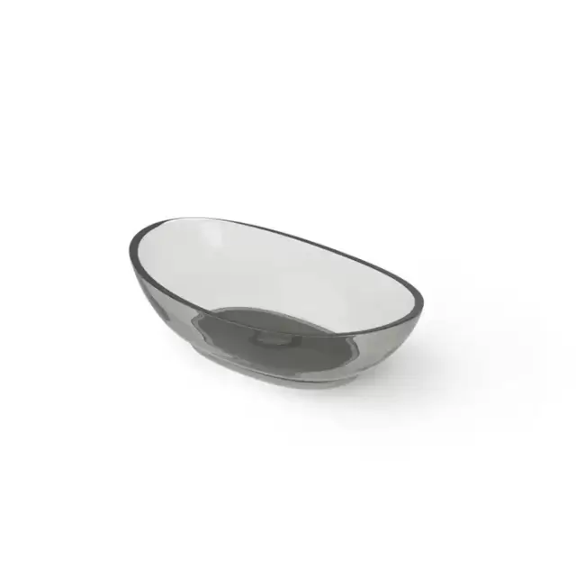 Dea Design Washbasins Раковина 60х35х16см., накладная, без отв., Glasstech, прозрачная смола, цвет: Smoky Black R4