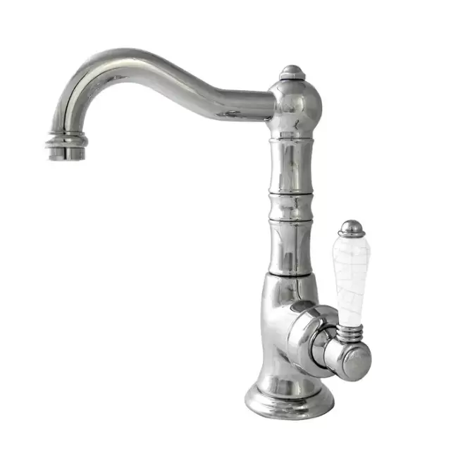 Nicolazzi P.m. Blanc A Смеситель для раковины однорычажный, с донным клапаном, ручки состаренная керамика, цвет: хром