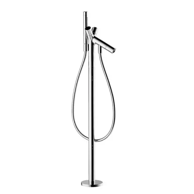 Axor Starck, Смеситель для ванны, c двумярукоятками, напольный, внешняя часть, цвет: хром