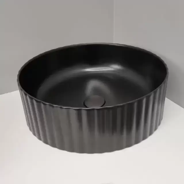 ArtCeram Millerighe Раковина накладная,&Oslash;44,5хh14,5см, без отв под смеситель, без перелива, цвет: черный матовый
