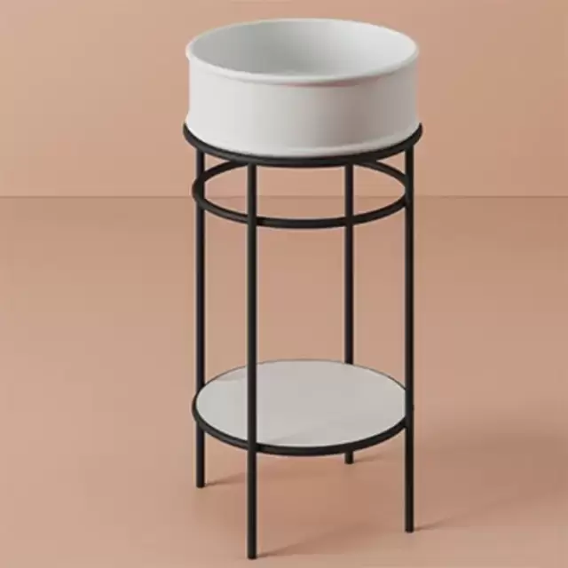 Artceram VOGUE Металическая структура &Oslash;44хh72,5см с раковиной Atelier без отв. под смеситель, напольная, цвет: черный матовый/белый матовый