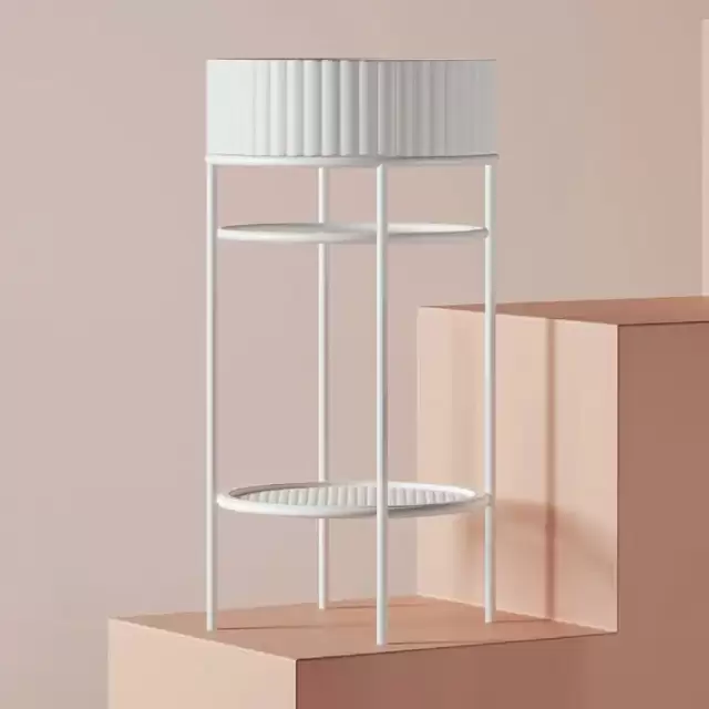 Artceram VOGUE Металическая структура &Oslash;44хh72,5см с раковиной Millerighe без отв. под смеситель, с сетчатой полочкой, напольный, цвет: белый матовый