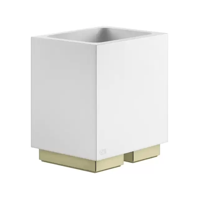 Gessi Inverso Accessories Стакан настольный, цвет: белый/Brass Brushed PVD