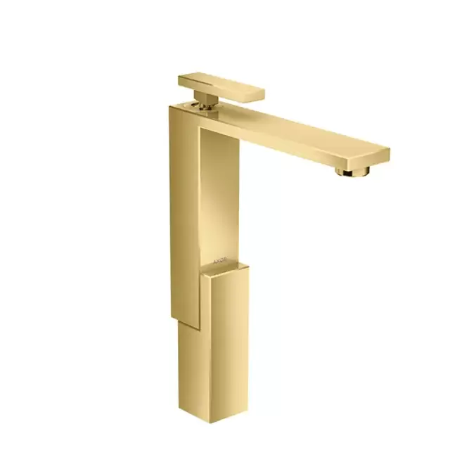 Axor Edge Смеситель для раковины, на 1 отв., с донным клапаном push/open, излив 180мм, цвет: золото