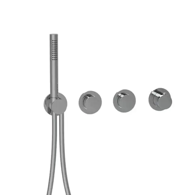 Almar Modular PUSH Смеситель для душа, встраиваемый, термостатический, на 2 потребителя с модулем ручного душа, цвет: оружейный металл брашированный PVD