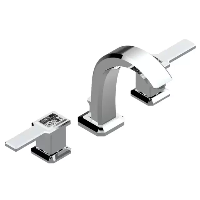 THG Metropolis a manettes cristal clair Смеситель для раковины, 3 отв., цвет: хром/прозрачный хрусталь