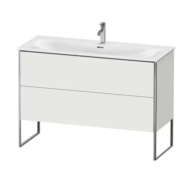 Duravit XSquare Тумба с раковиной 121х59.2x47.8см., напольная, 2 яшика, встроенные ножки с регулировкой по высоте, цвет: Nordic White SaM