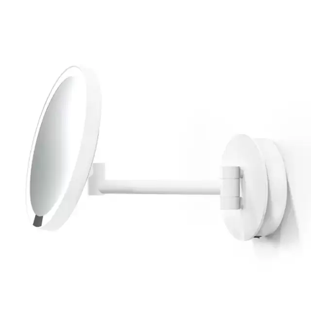 Decor Walther Round Just Look WR Косметическое зеркало 21.5см, подвесное, увел. 5x, подсветка LED, цвет: белый матовый