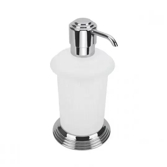 Colombo Hermitage Дозатор для жидкого мыла, настольный, цвет: хром/матовое стекло