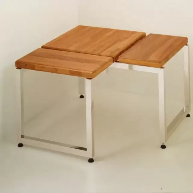 Eﬀegibi Linea Alu Угловая скамейка 76x76x45см, цвет: тик