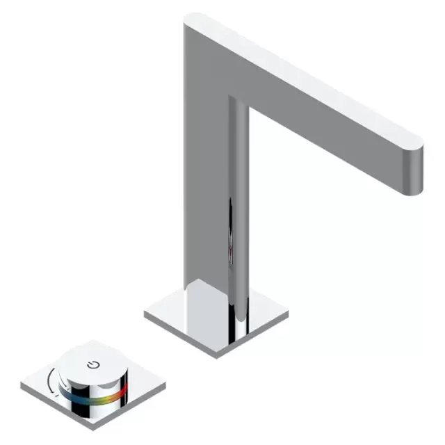 THG ICON-X CARBONE GOLD Смеситель для раковины, 2 отв., электронный, с донным клапаном, цвет: хром