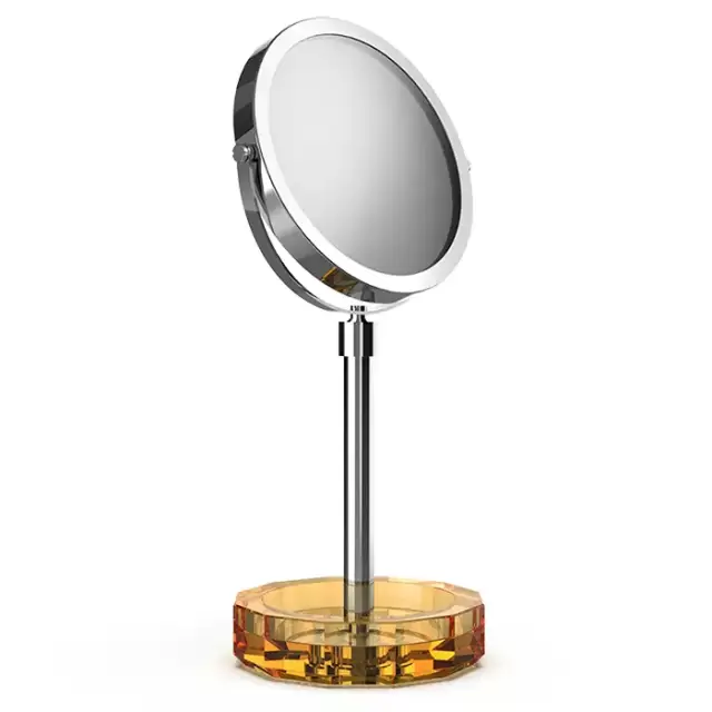 Decor Walther KR KSA Kristall Зеркало косметическое, настольное, цвет: янтарь/хром