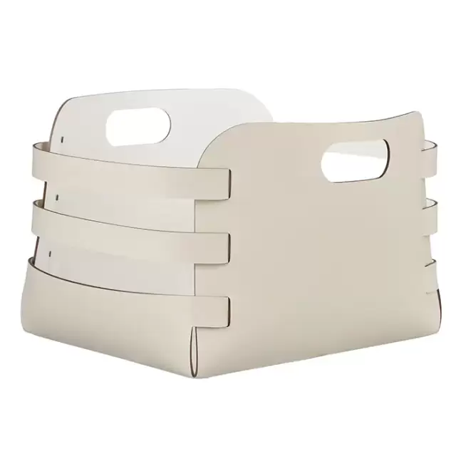 Colombo Adj Корзина Riga 27x36хH25см., настольная, цвет: панна котта/белый