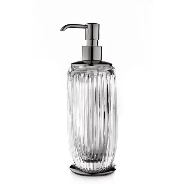 3SC Elegance Дозатор для мыла, настольный, цвет: прозрачный хрусталь/никель черный матовый