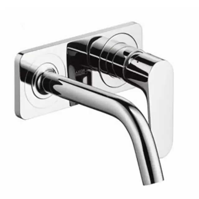 Axor Citterio M, Смеситель для раковины, однорычажный, с панелью и изливом 167 мм, настенный монтаж, СМ, внешняя часть, цвет: хром