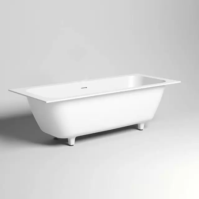 Salini Orlanda Axis Встраиваемая ванна на ножках 190.5х80х60см.,  "Up&Down", материал: S-Stone, сифон, интегрированный слив-перелив, цвет: белый матовый