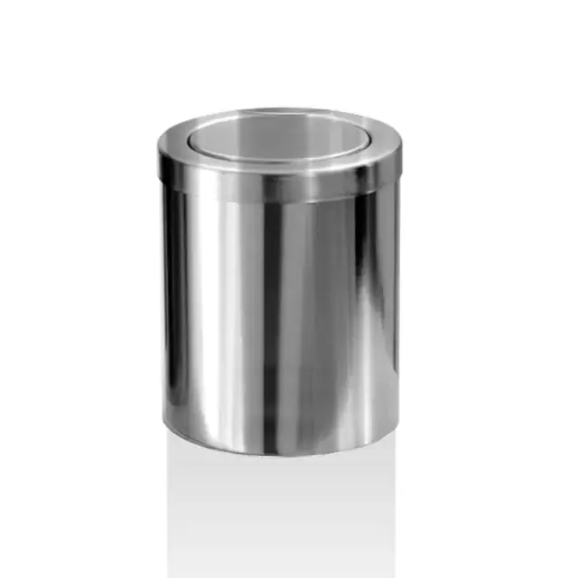Decor Walther DW 1240 Корзина для бумаги 14.5xh16см, с крышкой, напольная, цвет: сталь матовая