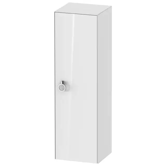 Duravit White Tulip Шкаф подвесной 40x36х132см., 1 дверца, 3 стекл. полки с алюм., петли справа, цвет: белый высокоглянцевый