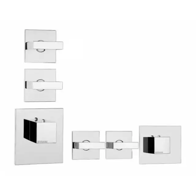 Bossini Rectangular Термостат для душа, встраиваемый, с девиаторм/запорным вентилем на 2 - 4 выхода, уст-ка верт/гор., цвет: хром