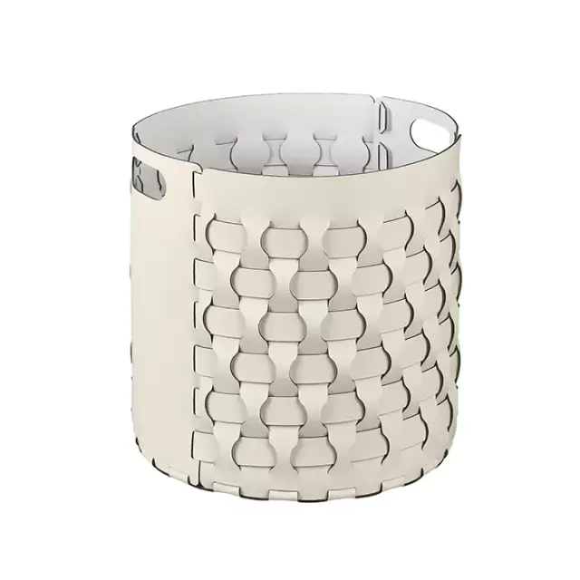 Colombo Adj Круглая корзина Dubai D40хH40см., напольная, цвет: панна котта/белый