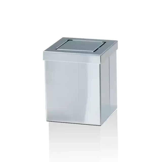 Decor Walther DW 1130 Корзина для бумаги 12x12x15см, с крышкой, напольная, цвет: сталь матовая