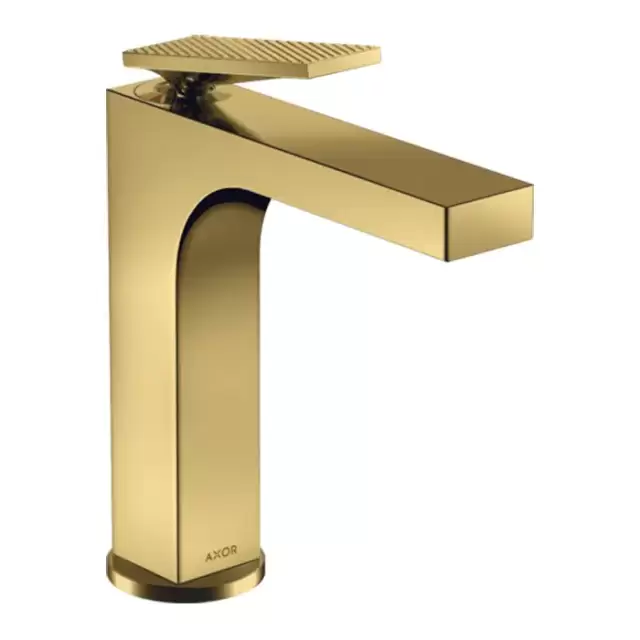 Axor Citterio Смеситель для раковины 160, на 1 отв., излив h: 16см, с донным клапаном, с текстурой, цвет: полированное золото