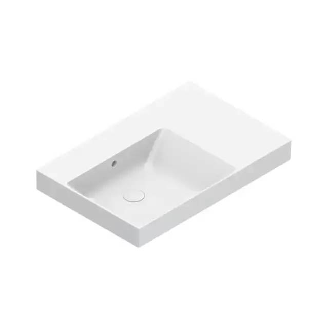 Catalano Zero Раковина 75x50см чаша слева, без отв., цвет: белый глянцевый