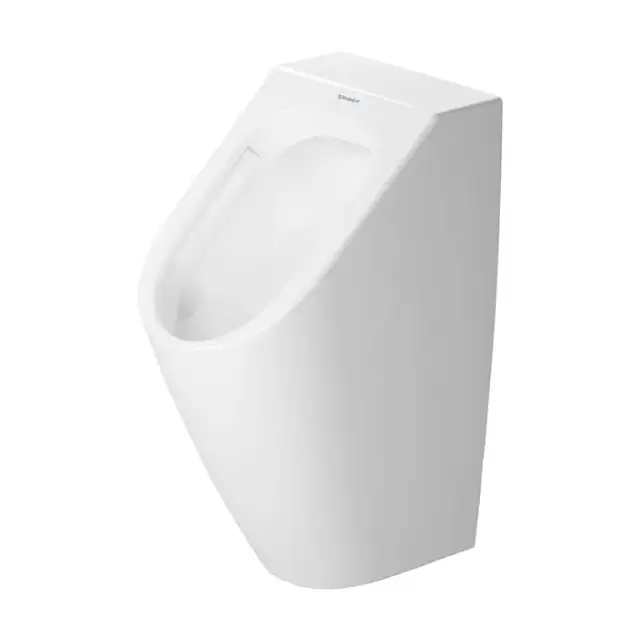 Duravit ME by Starck Писсуар Rimless 0,5л., без смывного края, подача воды сзади, с вытяжкой, сток горизонтальный, включая крепление, модель без &bdquo;мушк