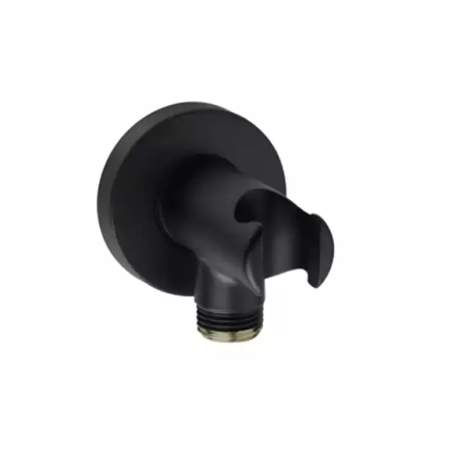 Bossini Душевой держатель из латуни, с водорозеткой, цвет: черный матовый