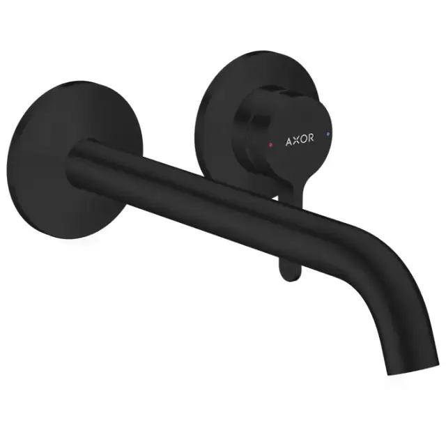 Axor One Смеситель для раковины, встраиваемый, излив 220 мм, внешняя часть, цвет: черный матовый