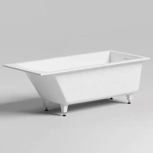 Salini Cascata KIT Ванна встраиваемая, с прямоугольной чашей, 170х75х60см, регулируемые ножки, донный клапан "Up&Down", сифон S-Sense, цвет: белый матовый