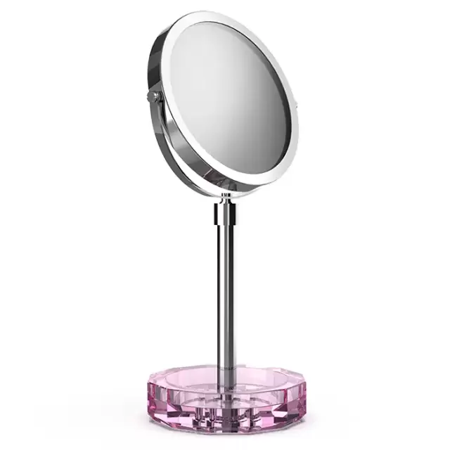 Decor Walther KR KSA Kristall Зеркало косметическое, настольное, цвет: розовый/хром