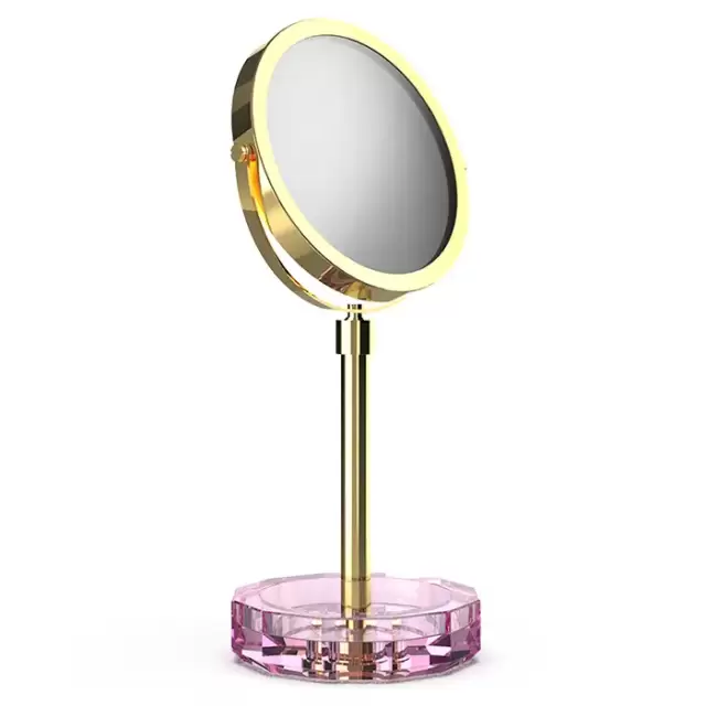 Decor Walther KR KSA Kristall Зеркало косметическое, настольное, цвет: розовый/золото