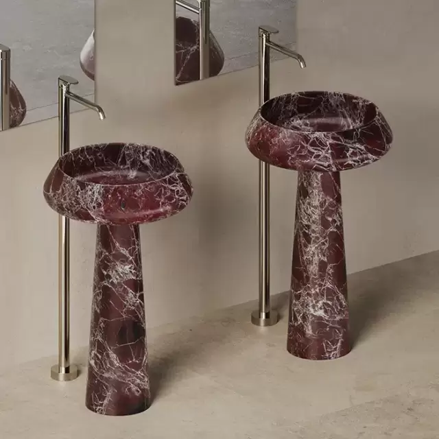 Dea Design Marble Napoli Раковина 54.5х54.5х90см., напольная, без отв., мрамор, цвет: Rosso Levanto