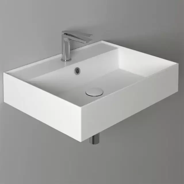 Simas Agile Раковина 61х46 см, 1 отв., подвесная/накладная, с переливом, цвет: белый