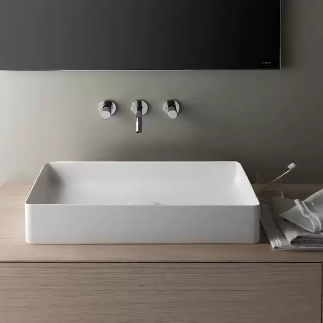Laufen Living Suare Раковина накладная 60х34см., без отв., без перелива, LCC Laufen Clean Coat, цвет: белый